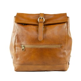 Professional leather backpack light brown