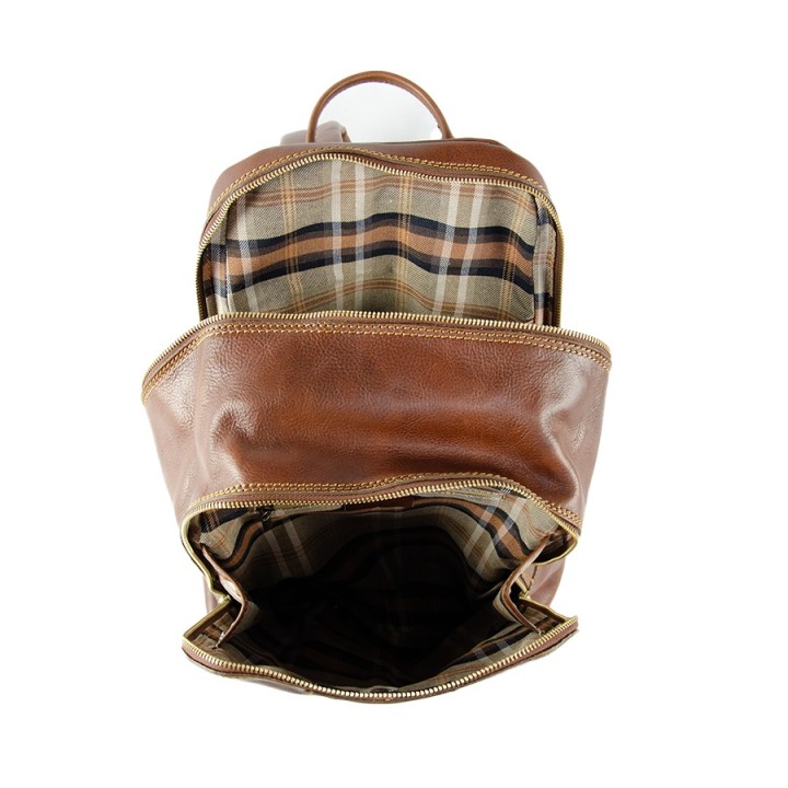 Professional leather backpack Brown