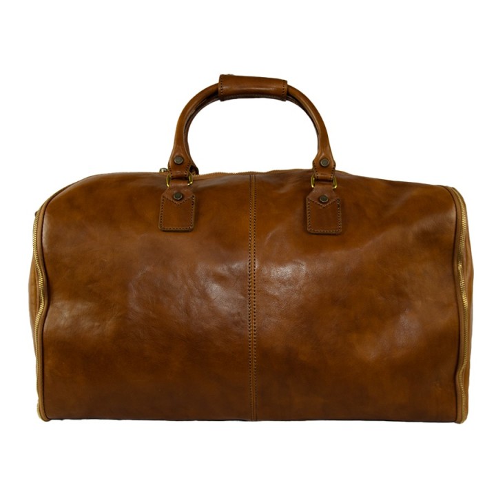 Leather travel bag light brown