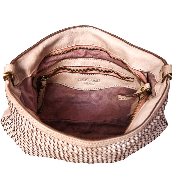 Borsa in pelle Malaga cipria