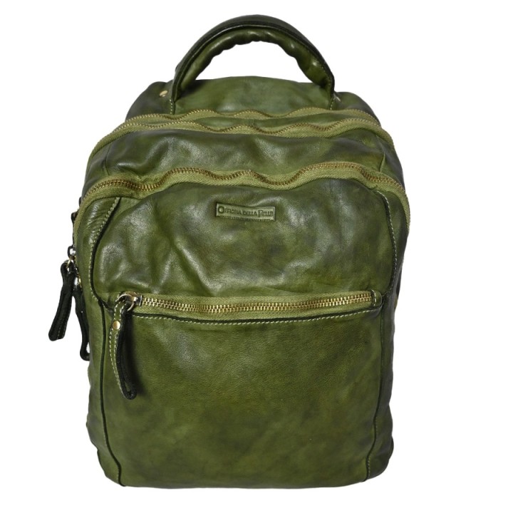 Leather Backpack BILBAO green