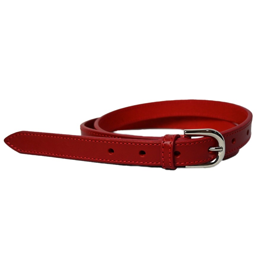 Cintura in pelle Taurus 2 cm rosso