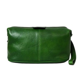 Beauty case in pelle verde