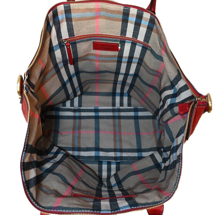 Sac polochon en cuir véritable sur Officina della Pelle