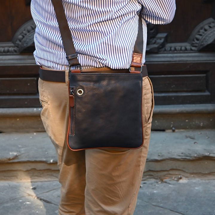 Borsa in pelle bovina Francoforte, fatto a mano, made in Italy.