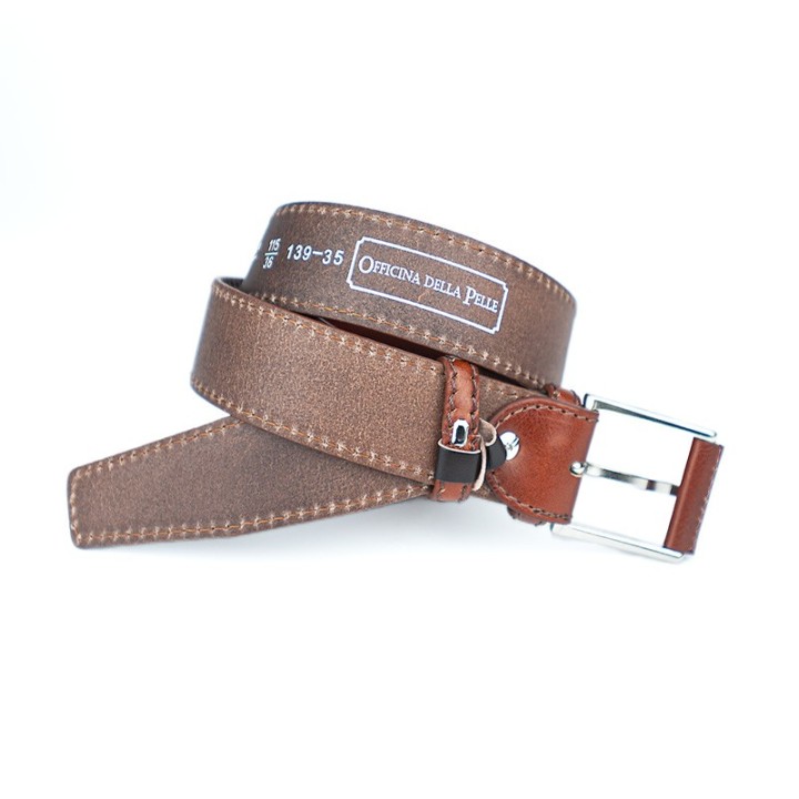 Ceinture en cuir de vachette Fait à la main. Fabriqué en Italie. Vente en ligne