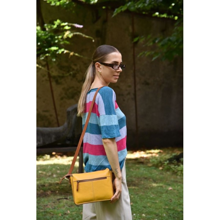 Borsa in pelle Ambra. Fatta a mano. Made in Italy. Vendita online.